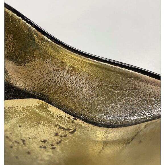 Authentic GUCCI Saddle Soft Tamponato Chocolate Brown Leather Peep Toe Sz 8 $749 - Picture 7 of 11